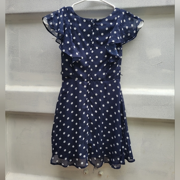 Girls ruffle flutter flowy polka dot dress size 7 - Picture 7 of 11